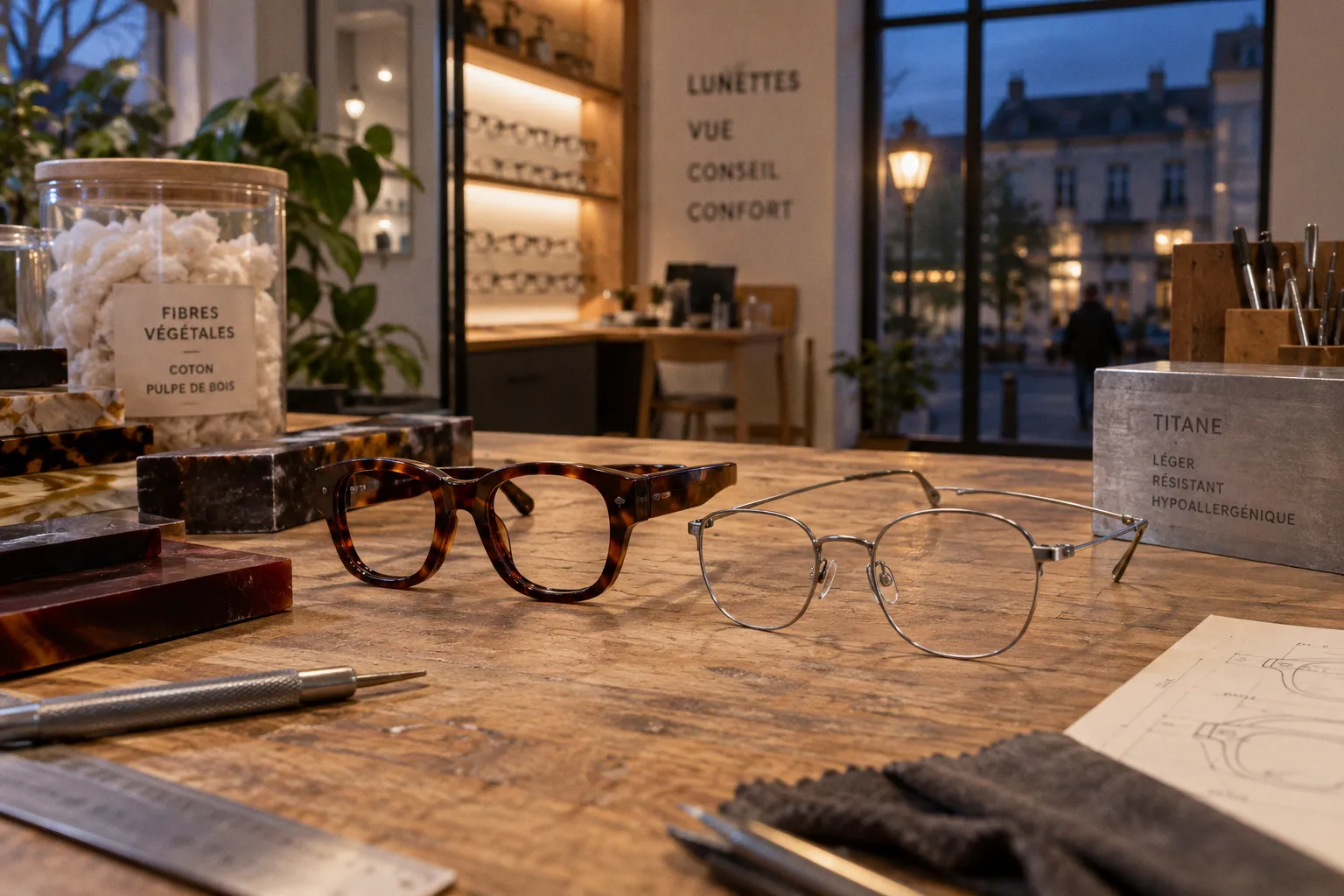 Acétate ou titane : quel matériau pour vos lunettes de vue ?