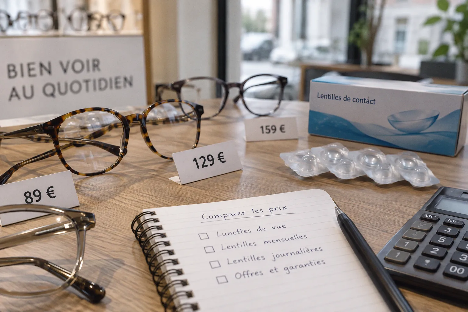 Lunettes et lentilles : comment comparer réellement les prix sans se tromper
