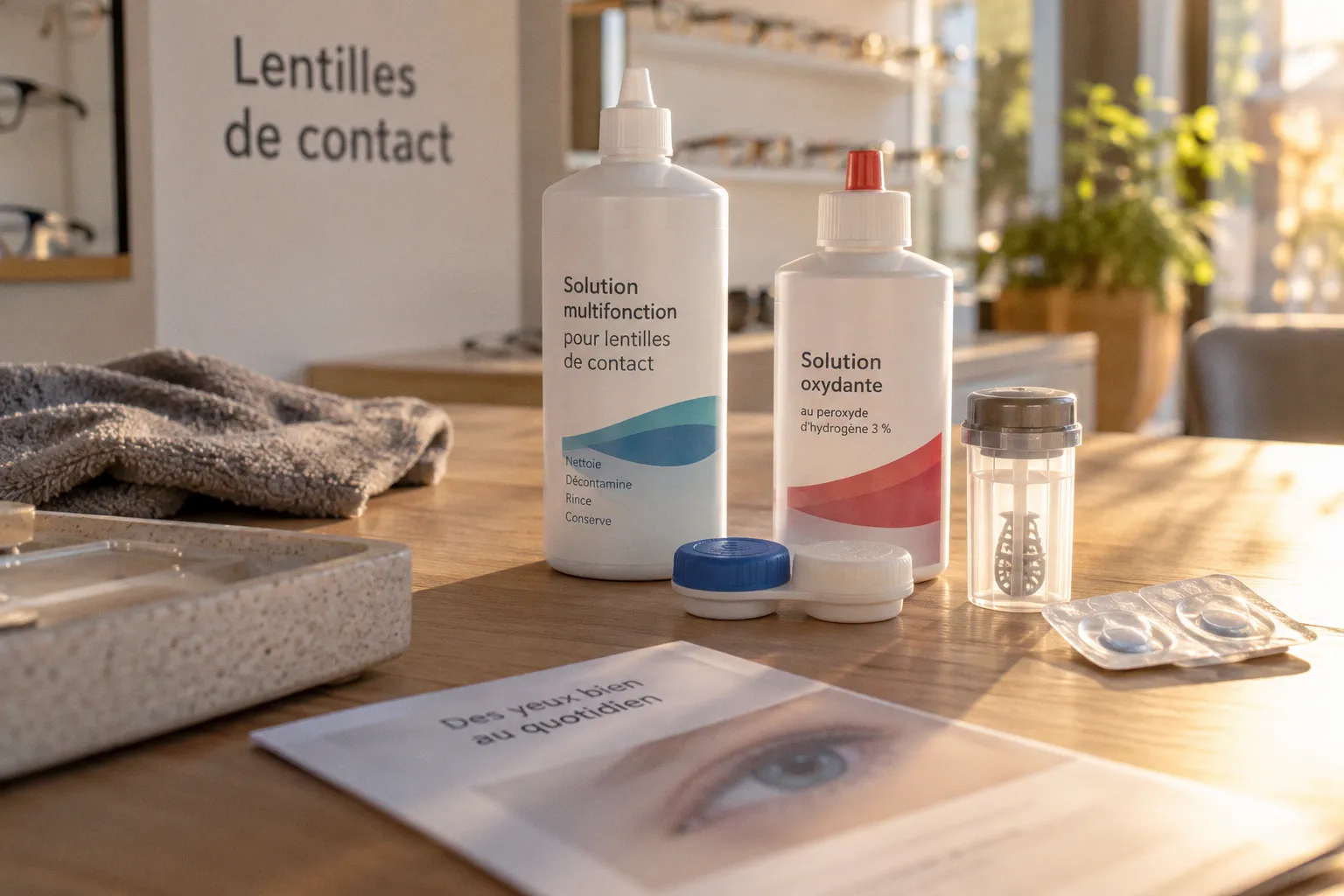 Produit pour lentilles : solution multifonction ou oxydante ?